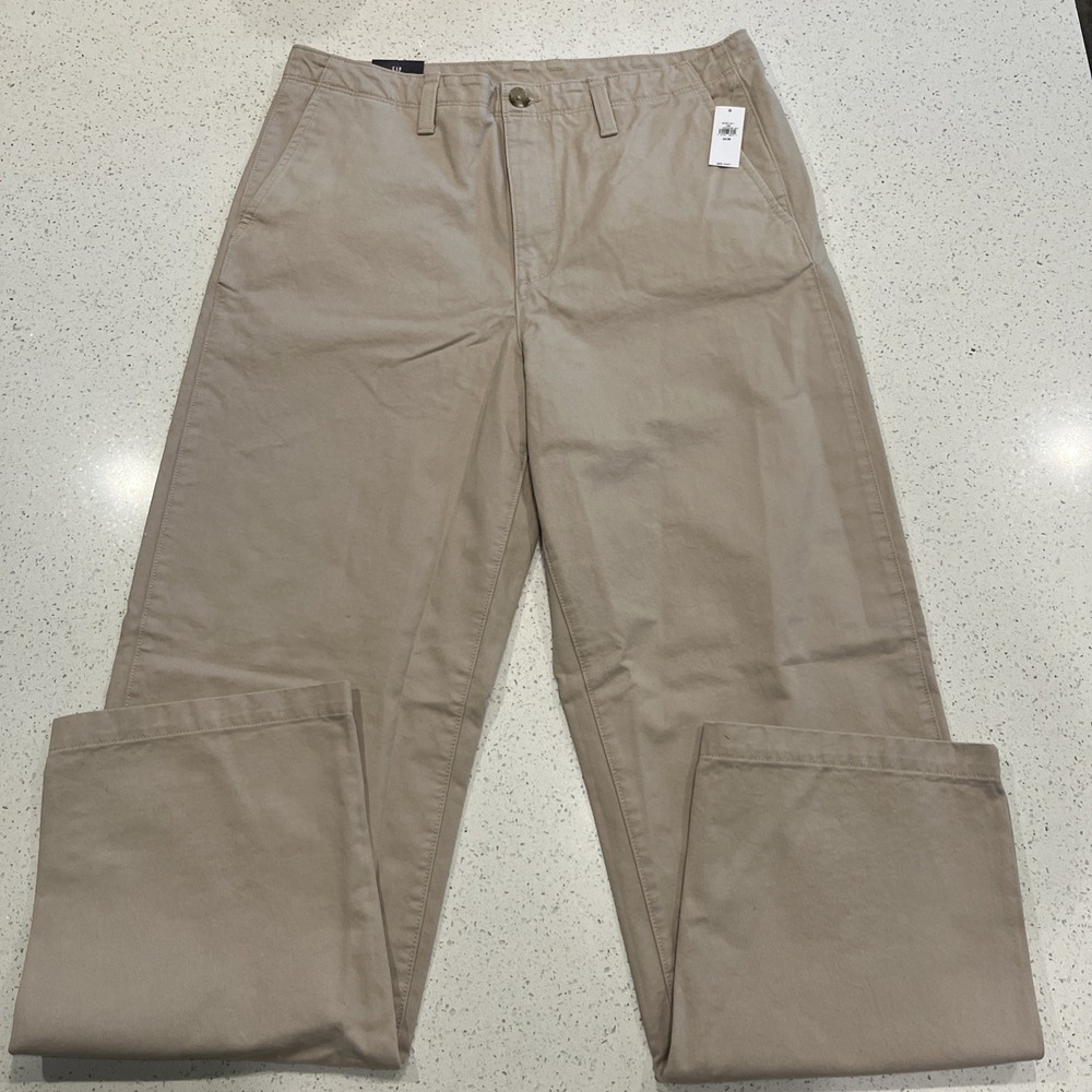 Gap Baggy Fit Loose Khaki Chino Pants Casual Mens Tag Sz. 34x36 NWT